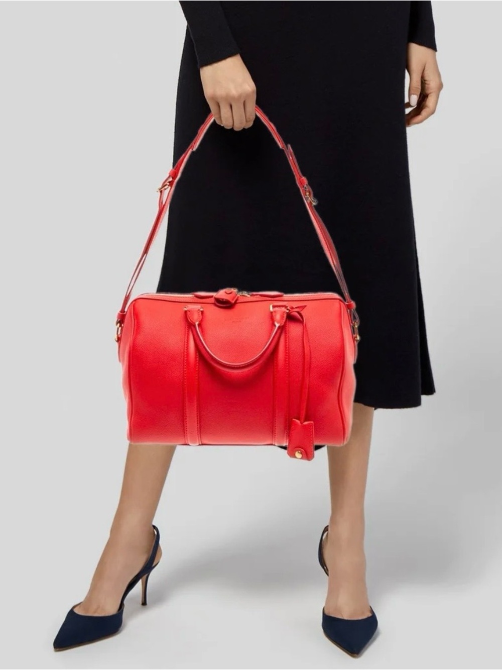 NEW $5.1K LOUIS VUITTON Red Leather SOPHIA COPPOLA Top Handle Shoulder Bag